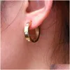 Hoop & Huggie Rose Gold Tiny Zircon Hoop Hies Earrings With Cz Stones Stainless Steel Wedding Sier Medium For Drop Delivery Dhgarden Dhrlx