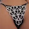 Sieraden hot verkopen mode luxe hart crytal bikini body chain harnas voor vrouwen sexy lingerie keten bling rhinestone bh en string set