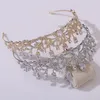 Haarspangen Elegante Prinzessin Diadem Glänzende Strass Tiaras Und Kronen Gold/Silber Farbe Legierung Stirnbänder Braut Hochzeit Schmuck