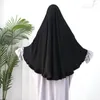 Ethnic Clothing Women Arabic Long Soft Cozy Scarf Middle East Dubai Muslim Shawls Three Layer Solid Color