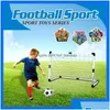 Balls Boys Soccer Game Premium Portable Goal Set With Ball Air Pump Indoor Outdoor Durable Football Training Sports Kids Funny Toys Dh2S7