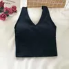 Camisoles tanques sem fio meninas coreano v-tie malha mulheres push up sutiã esportes