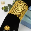 Armreifen Aniid Big Dubai Frau Armband 24K Gold plattiert Bijoux Africaine Verstellbare Armreifen mit Ring Hochzeit Schmuck Brautgeschenk