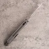 1Pcs New A2257 High End Flipper Folding Knife 14C28N Stone Wash Tanto Blade CNC TC4 Titanium Alloy Handle Outdoor EDC Pocket Fast Open Folder Knives