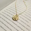 Pendants 925 sterling silver Baroque lion necklace women gold round dream Baroque constellation necklace for women Baroque charm jewelry