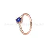 Bagues de bande 925 livres Sier Nouveau charme à la mode Bague originale Coeur rouge Femmes FL Diamant Rose Gold Cadeau pour filles et Drop Deliv Otevc