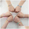 Frisado Frisado 11 Pcs Taylor Swiftie Amizade Pulseiras Set Surfer Heishi Beads Strands Fearless Letter Charm Empilhável Argila Macia Boho Dhsud