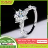 Ringe Luxus 18K Weißgold Ringe Brillant VVS 1 Karat Moissanit Diamant Ringe Braut Ehering für Frauen Versprechen Geschenk Schmuck