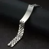 Armband vnox 15mm chunky armband för män gratis gravering 3 färg rostfritt stål klockband med id bar design tuffa man anpassade smycken