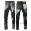Jeans lila designer rak mager byxor jeans baggy denim europeiska jean hombre herrbyxor byxor biker broderi rippade för trend 29-40