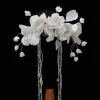 Jóias de jóias Pearl Flower Flower Flower Breaded Bairpin simples e avançado Acessórios para cabelos de casamento.