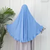 Ethnic Clothing Women Arabic Long Soft Cozy Scarf Middle East Dubai Muslim Shawls Three Layer Solid Color