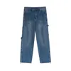 Paarse herenjeans klassieke nigo designerjeans Kwastje beschadigd denim Gatenbroek Slim fit jeans