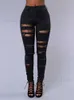 Frauenhose Capris Schwarz weißer Frühling 2022 Frauen hohe Taille Damen Röhrenjeans Slim Ripped Hole Frau Denim Capris Hosen Jeans Mom Jeans Hosen T240221