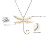 Pendants Lotus Fun Real 925 Sterling Silver Natural Handmade Fine Jewelry 18K Gold Cute Dragonfly Pendant without Necklace for Women Gift