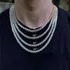 Collier cubain de rappeur scintillant, bijoux de luxe, mode, personnalisé, lien cubain, cristal Zircon, chaîne de Tennis de 4mm