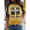 Damen T-Shirt Sommer Frau T-Shirt Jesus Kreuz Leopard 3D-Druck Sexy T-Shirts Frauen Streetwear T-Shirts Harajuku Übergroße Y2k Top Weibliche Kleidung T240221