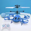 Aereo elettrico/RC Mini RC elicottero colorato con rilevamento di gesti luminosi Controllo portatile a infrarossi in bilico a induzione Droni Giocattoli Giocattoli di volo Regalo