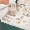 Rings Jewelry Casket Cosmetic Storage Box Makeup Packing Organizer Multifunction Earrings Ring Container Case Portable Leather