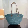 Designer-2024 strandpåsar totes raffia halm vävd väska axel crossbody stora handväskor dam plånbok plånböcker för shopping semester