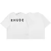 Designer Rhude T-shirt Hommes Différencier Monnaie du marché Rhude Simple Lettre Broderie Lâche Hommes et Femmes Couleur Unie T-shirt À Manches Courtes Casual