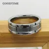 Groupes mode masculine mâle tungstène ring en carbure 8 mm fiançailles bande de mariage joaillerie accessoires d'anniversaire cadeau pour les hommes mari