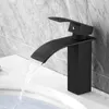 Bathroom Sink Faucets G1/2 Basin Brass Gold Elegant Waterfall Faucet Single Lever Hole Deck Mount Big Square Spout Mixer Taps