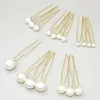 Fermagli per capelli 18 pezzi Forcine per capelli fatte a mano con perle Retro Bastoncini a forma di U Copricapo da donna Gioielli per abito da sposa VL