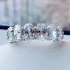 Anneaux Charms 100% 925 argent sterling simulé Missanite Lab Diamond Eternity Rings for Women Wedding Engagement Bands Bijoux