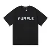 2024 été nouveau violet classique ample décontracté pur coton à manches courtes T-shirt avec Base unisexe 8OPO