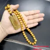 Bracelets Natural beech Wood Tasbih 33 45 51 66 99 Man's Misbaha Prayer Beads With Arabic Sandalwood Tassel Pendant