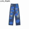 Chrom Make 2023 Designer Mens Jeans Vieux Pantalon droit lavé Coeur Lettre Prints pour Femmes Hommes Casual Long Sweatpant Unzw QSBP