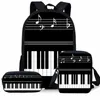 Backpack Cartoon Piano Keyboard Musical Notes 3D Print 3pcs/Set School Bags Laptop Daypack Inclined Shoulder Bag Pencil Case