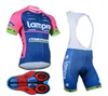 Lampre 2017 Ensemble de vêtements de cyclisme pour vélo de course de montagneMaillots de cyclisme respirants pour vélo Ropa CiclismoSports de cyclisme à manches courtes3697146