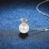 Halsband XL065 LEFEI Fashion Trend Fine Luxury 0.3CT Classic Moissanite Pearl Neckores for Women Real S925 Sterling Silver Party SMEEXEK