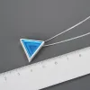 Hängen Lotus Fun 925 Sterling Silver Original Minimalism Style Fine Jewelry Geometric Triangle Design Epoxy Pendant Without Necklace