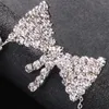 Dangle Oorbellen Elegante Kristallen Overdreven Strik Party Prom Accessoires Statement Sieraden Grote Strass Hangend Voor Vrouwen