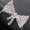 Boucles d'oreilles pendantes en cristal élégant, nœud exagéré, accessoires de bal, bijoux de déclaration, grand strass suspendu pour femmes