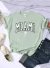 Frauen T-Shirt Miami City Kokosnuss Palm Beach gedruckt T-Shirts für Frau All-Math Hip Hop Vintage Kurzschlärm Weicher Freizeittrend Frauenkleidung T240221
