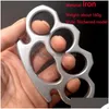 Pirinç Mafsallar Demir Kalınlaştırılmış Knuckle Duster Açık Metal Finger Toka Fitness Eğitim Boks Battasıyla Kırık Pencere Savunması EDC Too Dhwq6