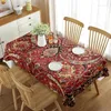 テーブルクロスモロッコのテーブルクロスパッチワークスタイルパターン花ボヘミアンイラストルームキッチンの装飾のための長方形のカバー