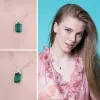 Kettingen JewelryPalace 6ct Gesimuleerde Nano Emerald 925 Sterling Zilveren Hanger Ketting voor Vrouwen Verklaring Edelsteen Choker Geen Ketting