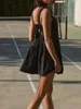 Casual Dresses Women 2 Pieces Athletic Mini Sleeveless Tennis Dress With Built In Bra And Shorts Summer Cut Out Workout