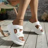 Slippers Zomer Nieuwe Platform Slippers Open Teen Casual Slippers Sandalen Magic Strap Wedge Damesschoenen Plus Size Romeinse Slippers Dames Q240221