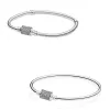 Braccialetti Autentici momenti in argento sterling 925 con chiusura a barilotto con braccialetto in cristallo, bracciale con perline, gioielli di moda fai da te