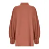 Blouses Femmes Femmes Chemises En Mousseline De Soie Élégant Plissé À Manches Longues Bureau Dame De Base Printemps Automne Vêtements Coréen Mode Blouse Tops S-2XL