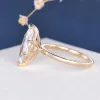 Ringe CxsJeremy Solitaire 14K Gelbgold 3ct Marquise Cut 7*14 Moissanit Verlobungsring Einfacher minimalistischer stapelbarer Ring