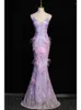 الفساتين غير الرسمية partysix violet women party party maxi sexy v neck evening requin with feather long prom 19569