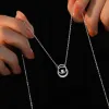 Necklaces JYJIAYUJY 100% Whole Original Sterling Silver S925 Necklace In Stock Double Ring With Zircon Fashion Jewelry Gift Daily N214