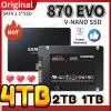 Lådor Hot 4TB SSD 870 EVO 250 GB 500 GB 1TB 2TB Internt fast tillståndskiva HDD Hårddisk SATA3 2,5 tum Laptop Desktop PC MLC DISCO Duro